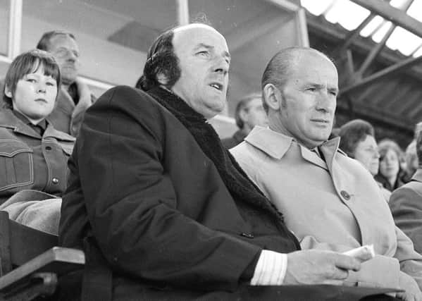 1974 Stags new manager Dave Smith, left, pictured with Chairman Arthur Patrick