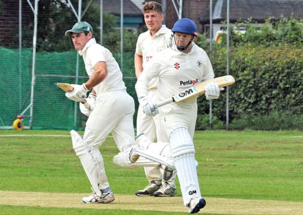 Paul Van Den Heuvel and Roger Wells put runs on the board for Ordsall Bridon in their Championship match against Worksop. (PHOTO BY: Anne Shelley)